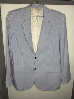franklin gower ron robinson Fred segal blazer Seersucker Men sport coat blazer44